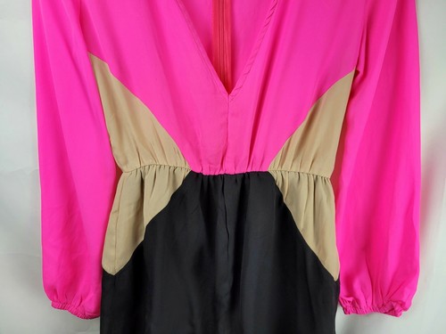 Tiger Mist Sz 8 V-Neck Pink Long Sleeve Jumpsuit - Picture 3 of 11
