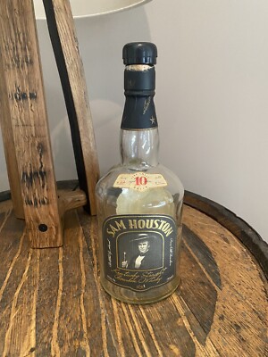 Old Sam Houston Very Small Batch Bourbon Bottle, Empty, Aged 10 Years, Antique