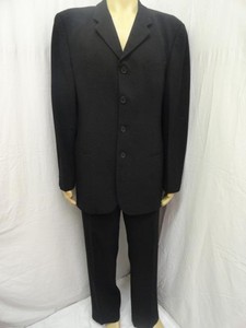 coat 44 pant ARMANI BLAZER/JACKET BUTTON BLACK MEN'S EMPORIO 2PC PANT 4