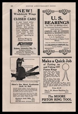 1924 J. W. Moore Machine Co. Everett Massachusetts Piston Rings Vintage Print Ad