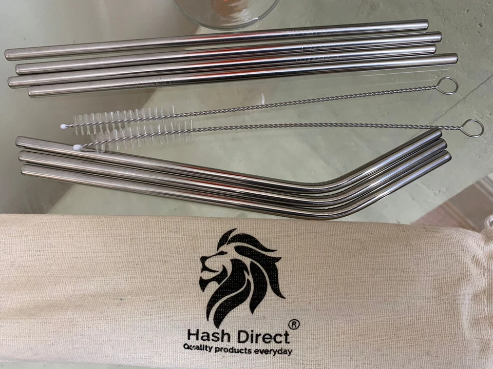 Metal Straws 10 pcs Pack Drinking Reusable Stainless Steel Drinks Eco Straw - Image 3 of 4