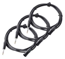 3x Cavi Audio Jack Stereo da 6,3mm Altoparlante XLR Casse Adattatore AUX 2,5m