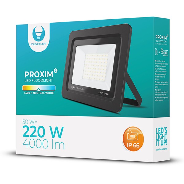 Proxim Flutlichtstrahler IP66 50W~220W Led Fluter 4500K Smd AußEn Beleuchtung-image