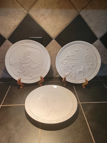VTG Annual  Frankoma Pottery Christmas Plates - Set Of 3 1969, 1978, 1979