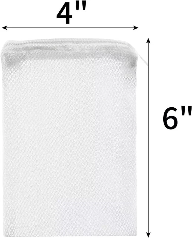 Bolsas de medios de filtro de acuario de 10 piezas - Bolsas de malla reutilizables (6" x 4") para pecera Foto 2 de 4