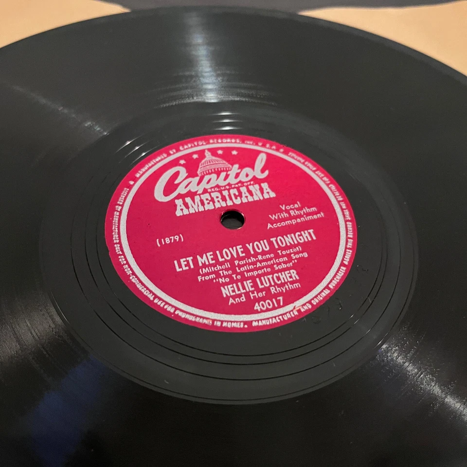 NELLIE LUTCHER - Real Gone Guy / Let Me Love You - 10" Shellac 78RPM Record - V Foto 3 de 4