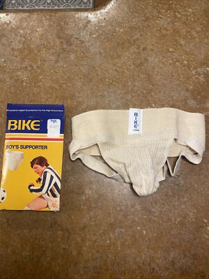 NOS RARE Vintage Bike YM10 Boys Large Supporter Jock Strap Waist Size 26-32 Inch
