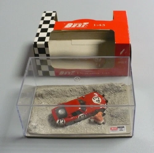 DIORAMA ALFA ROMEO TZ2 N.43 LE MANS 1965 T.ZECCOLI-J.ROSINSKI 1:43 BEST MODEL - Immagine 2 di 4