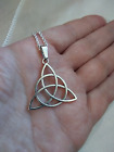 Knot Trinity Irish 925 sterling Silver Triquetra Pendant Necklace Celtic