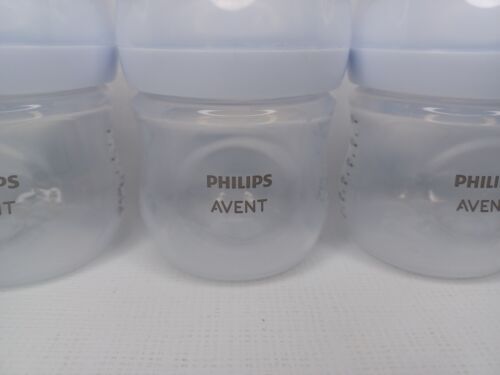 Philips Avent Natural Baby Bottle 4 Pack Bottles 4oz / 125ml Level 2 Nipples - Picture 4 of 10