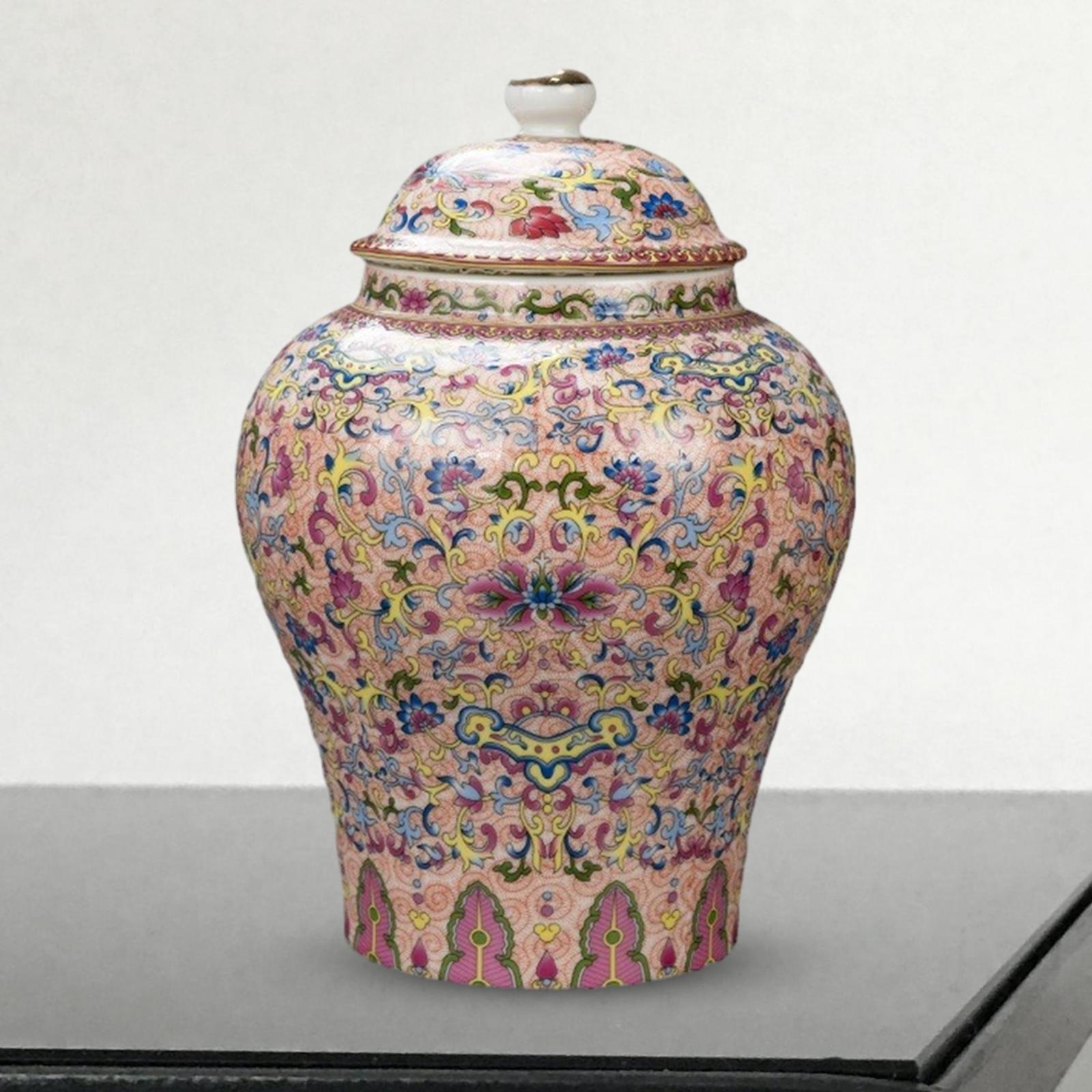 Flower Vase Ceramic Multicolor Modern Solid Jar with Lid Small Free Stand Decor