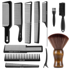 Juego de peines para cortar cabello de 12 piezas, peines de peluquero profesiona