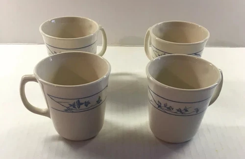 4 Vintage Corelle Corning First of Spring Coffee  Tea Mug Cup M'Wave Ok 8 oz.