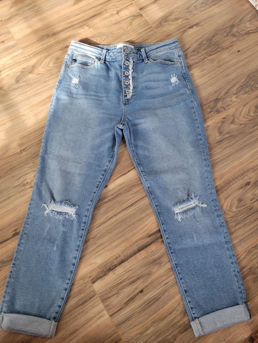 cancan商品 Kancan Buttonfly Jeans Sz 13/30 High Waist-Distressed-Cuffed New