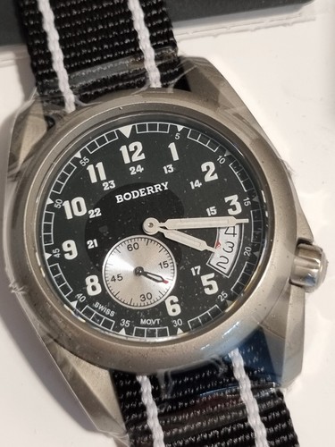 Boderry Military field watch Titanium 38mm Swiss Rhonda 6004D Qrtz Small Seconds - Picture 2 of 22