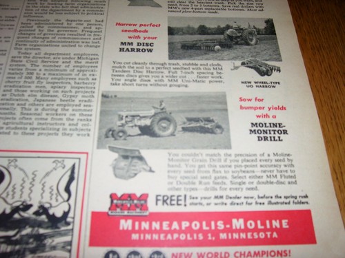 PÁGINA DE PUBLICIDAD VINTAGE MINNEAPOLIS MOLINE - IMPLEMENTOS MM - 1955 - Imagen 2 de 2