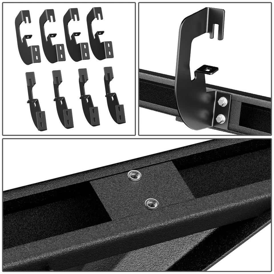 Para Silverado Sierra 2007-2019 doble cabina 3" estribo lateral barra Nerf estribo negro Foto 4 de 4