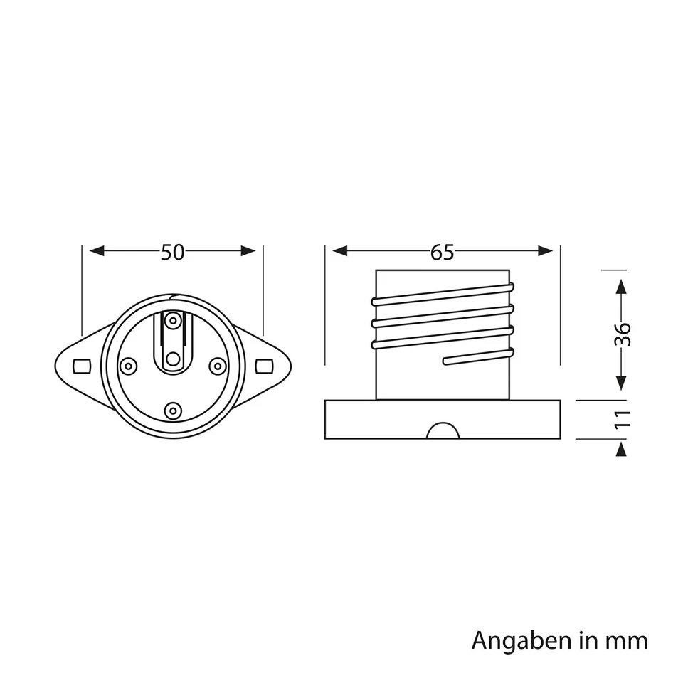 Deckenleuchte / Lampenfassung ELEKTRA, Porzellan, 1x E27 max. 300W - Bild 4 von 4