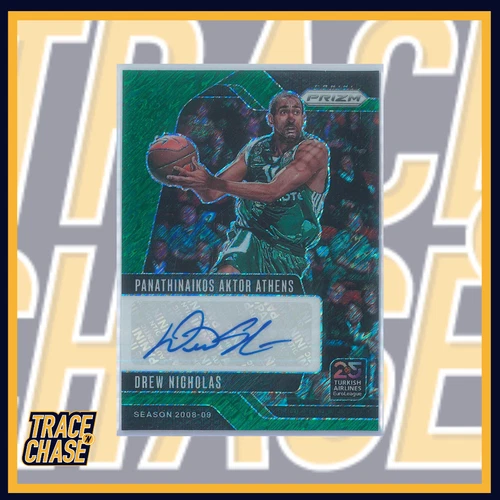 2024-25 Panini Prizm EuroLeague BK Drew Nicholas Green Shimmer Autograph 18/25