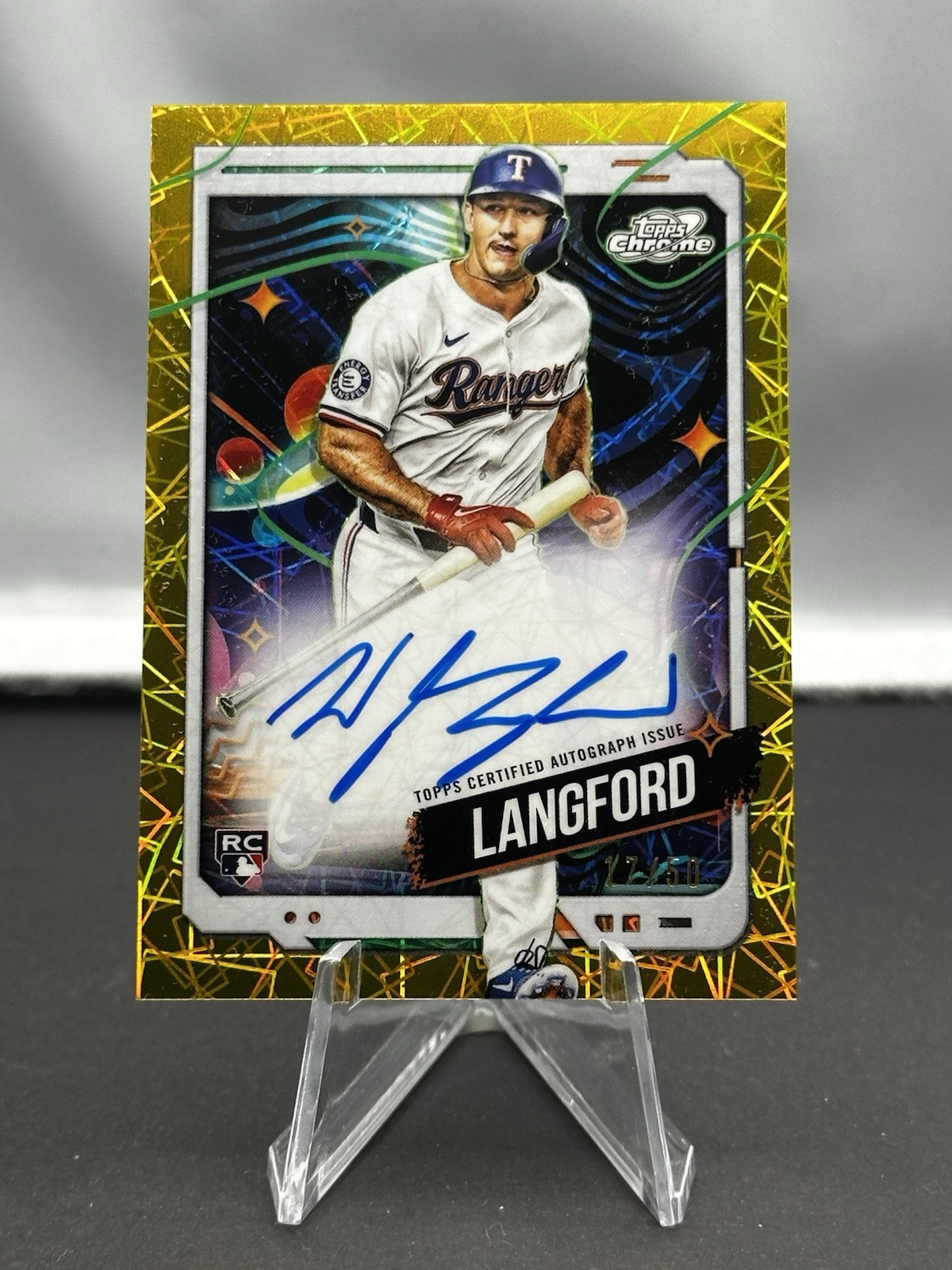 2024 Topps Cosmic Chrome Wyatt Langford RC Gold Auto /50 #CCA-WL