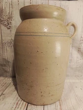Antique 5 Gallon  Stoneware Crock With Butter Churn Lid