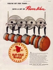 Revere Ware Magazine Ad Copper Clad Stainless Steel 1951 Kitchenware