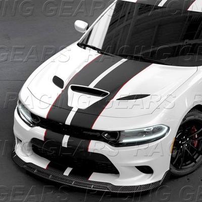 FOR 2015-2023 DODGE CHARGER SRT-STYLE CARBON PAINTED FRONT BUMPER LIP SPOILER