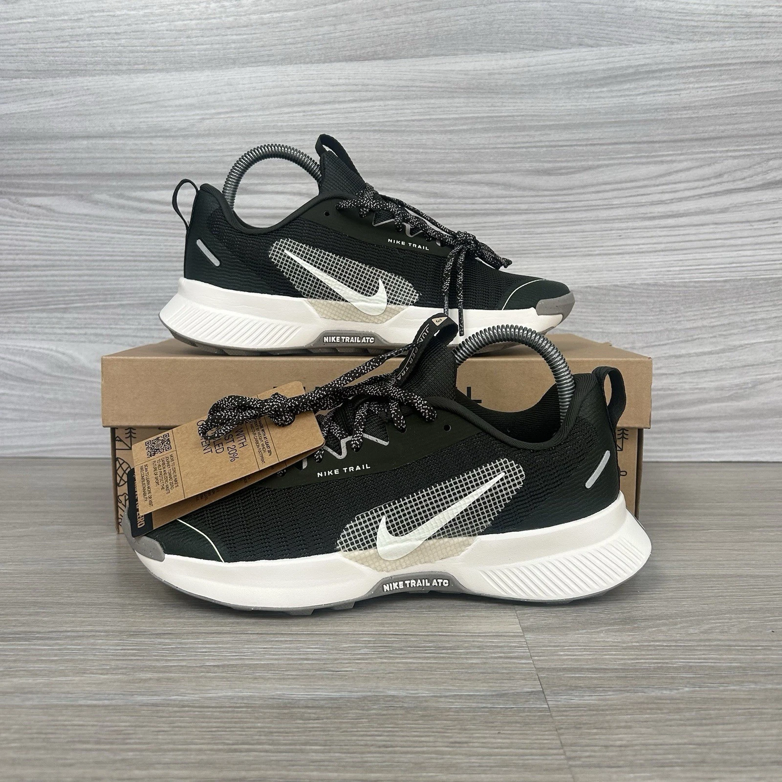 Nike Juniper Trail 3 Running Shoes Trainers UK Size 5.5 Khaki Green White New