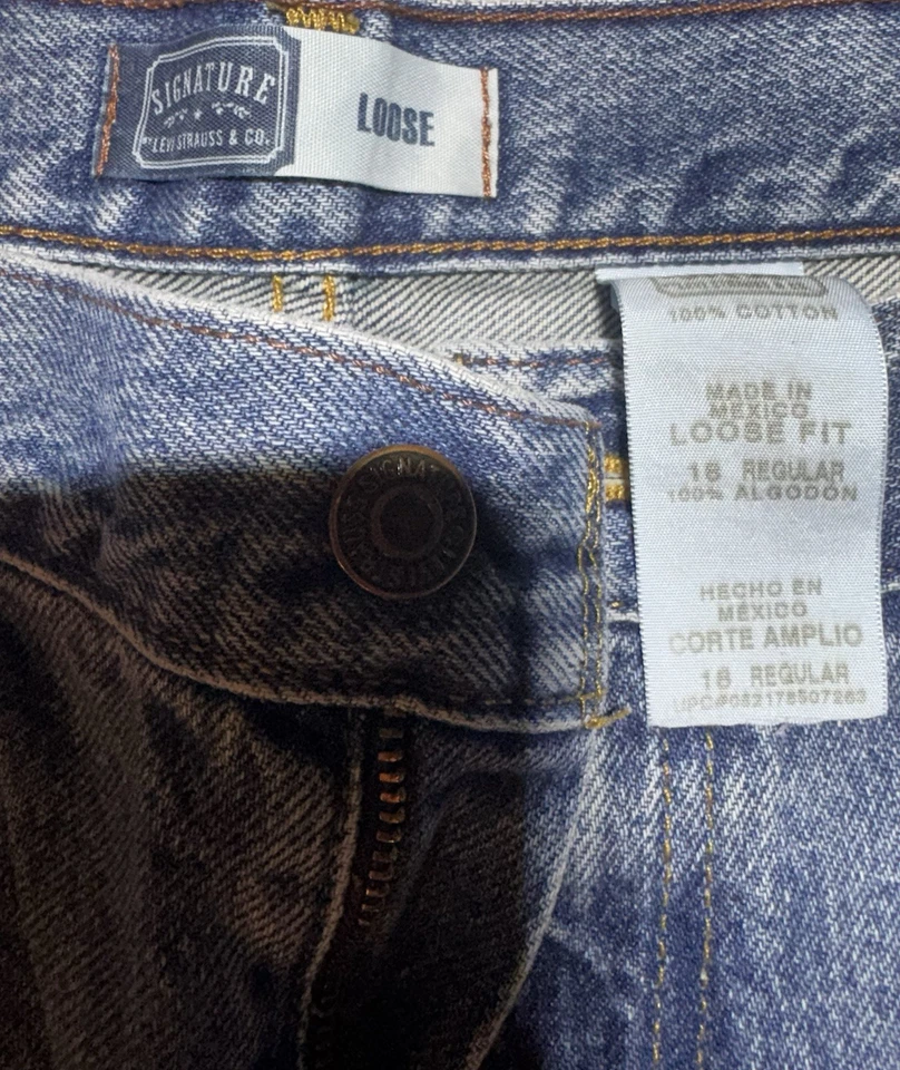 Vintage Levis Strauss Signature Jeans Loose Fit Size Kids 18 Regular - Image 2 of 4