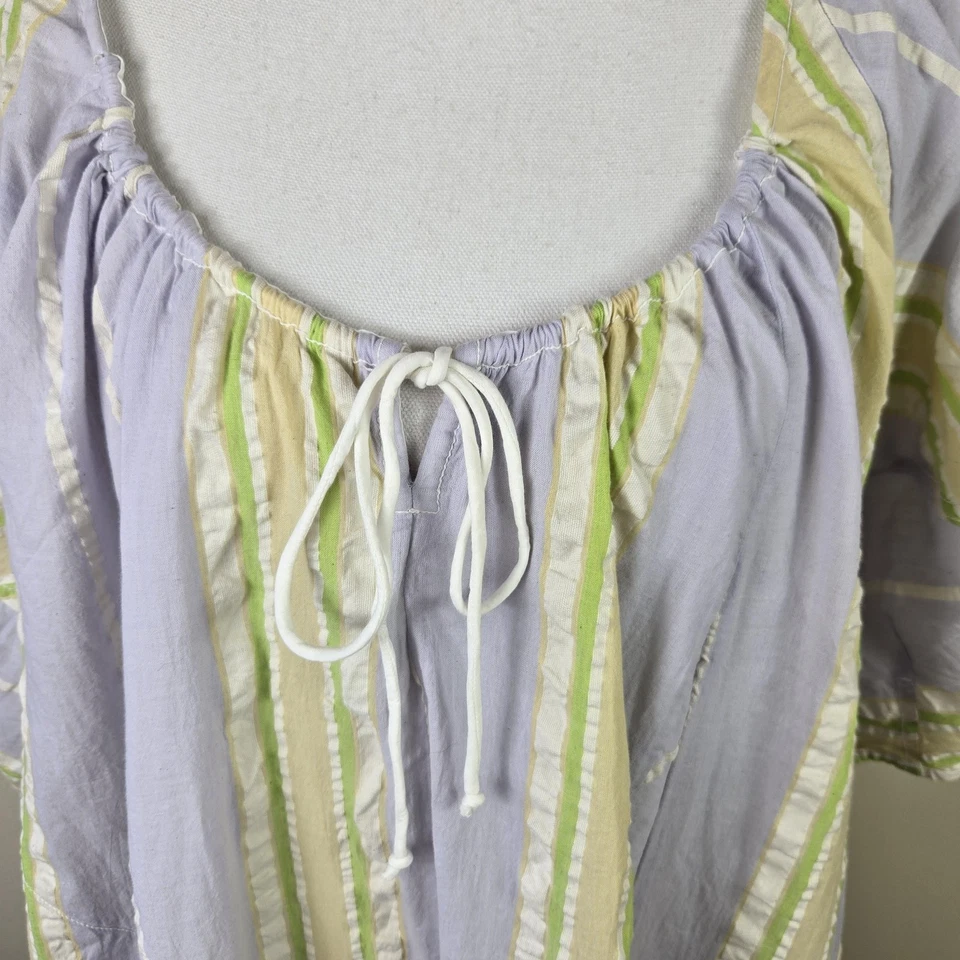 Mameluco Free People Bop Around para mujer grande junto al mar boho rayas campesinas de gran tamaño Foto 3 de 4