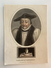 Antique Engraving – William Laud, Archbishop of Canterbury & Martyr 