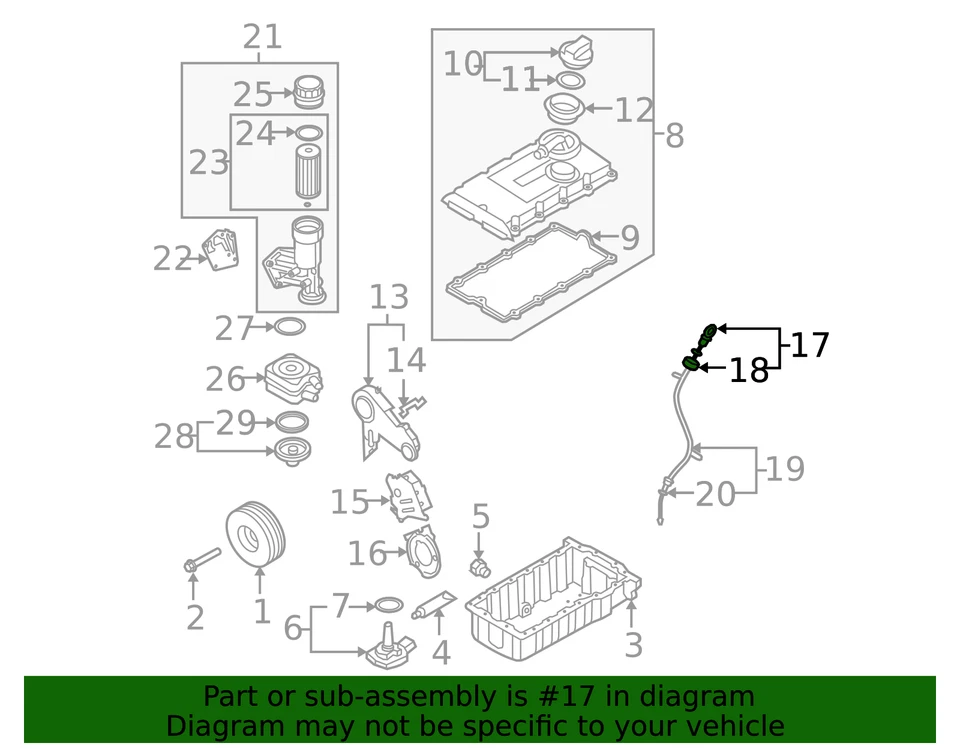 Varilla de medición original Audi 03L-115-611-M Foto 2 de 3