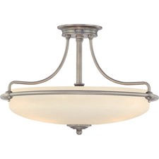 Quoizel GF1721 Nickel Griffin 4-Light 21"W Semi-Flush Mount Ceiling Fixture