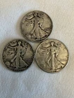 💥1942-S; 43-S; 44-P Walking Liberty Half Dollars 90% Silver💥 💥Lot of 3💥