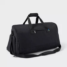 OPEN STORY 2-IN-1 GARMENT DUFFEL BAG - BLACK