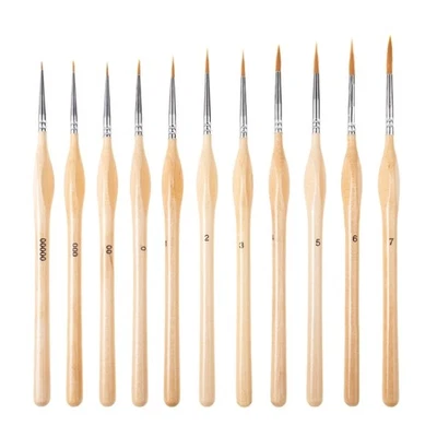 11Pcs Detail Paint Brushes Set Miniature Brushes for Fine Detailing Art Painting - Bild 1 von 4