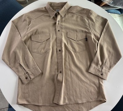 NWOT Workrite Benchmark Beige Work Shirt 2XL USA Aramark Grunge Utility Sz 52
