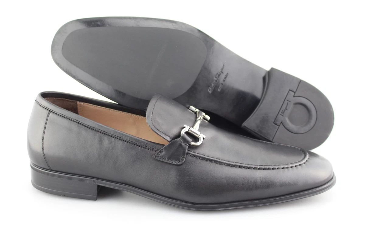 Salvatore Ferragamo Black Almond Toe Leather Tassel Loafers Classic Sz 8.5E Salvatore Ferragamo E Black Dress Shoes for Men for sale | eBay main image 2