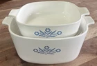 2 Vintage Corning Ware Blue Cornflower Dish- 1qt & 2.5qt No Lids