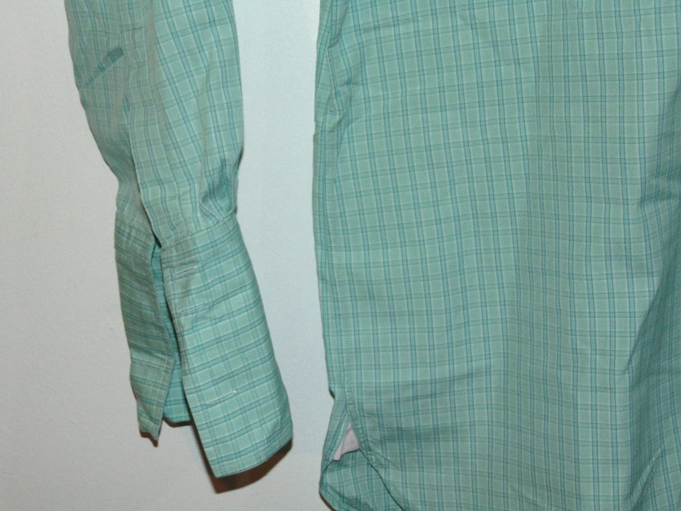 Camisa de vestir verde manga larga Thomas rosa para hombre 16-35 algodón a cuadros Foto 4 de 4