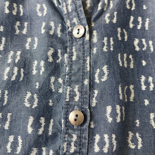 NIC+ZOE tunica top con bottoni donna taglia 1x blusa look lyocell chambray - Foto 6 di 9