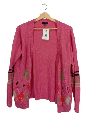 Daniel Hechter Gilet Femme Rose Argyle Cachemire (EU 42, INT XL) - Photo 1/3