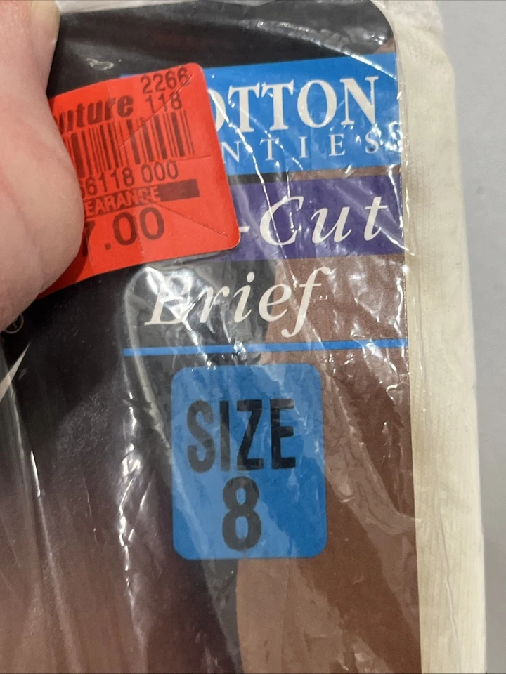 VTG 1995 Just My Size Cotton Panties High-Cut Brief Size 8 White 3 Pk Style 1640 - Image 4 of 4