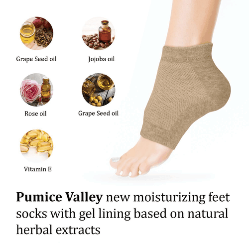 Moisturizing Heel Socks with Soft Gel Lining Dry Cracked Feet Treatment - Picture 3 of 7