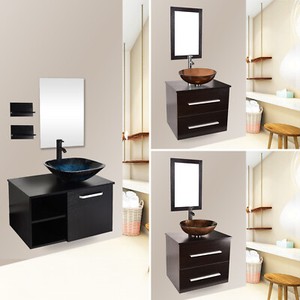 Details About 24 28 Bathroom Vanity Wall Mounted Cabinet Floating Vessel Sink Bowl Combo