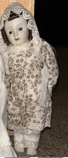 Porcelain Face Cloth Body Vintage Doll
