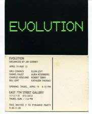 East Village Art Gallery Exhibition Card/Announcement "Evolution" 1984