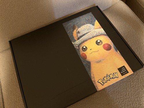 Van Gogh Pikachu canvas art black frame Rare Limited Van Gogh Museum Exclusive - Picture 4 of 9