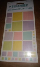 Mrs Grossmans Vellum Color Blocks Squares PASTEL Stickers Vintage 3 sheets new