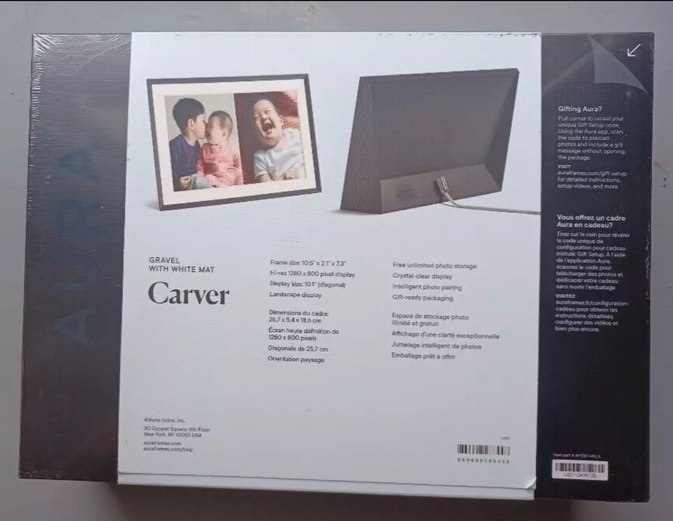 aura-carver-gravel-with-white-mat-10-1-digital-picture-frame-af900